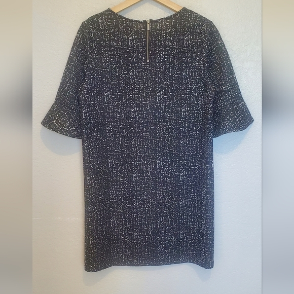 💚5/$25 Mossimo Black & White Sheath Mini Dress Flared Flute Sleeves Size Small - Picture 3 of 6